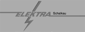 Schwarz-weißes Logo der Firma Elektra Schalkau